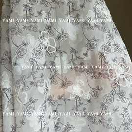印花雪纺提花剪花 梅花刺绣绣花纱 汉服装饰布DIY童装LOLITA软纱