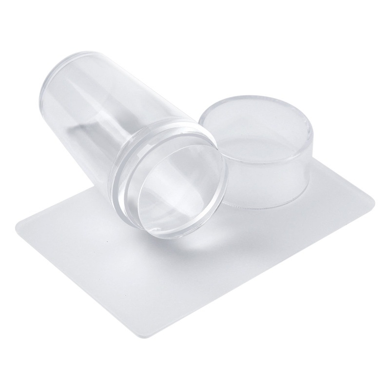 Cross-border nail seal transparent with cover seal full transparent handle print head with scraper tool suit wholesale