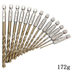 13ピースセット 六角軸チタンコーティング ヘリカルドリル 1.5-6.5mm 電動ドリル用 ドライバー用 穴あけ用 風批ドリルビット