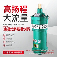 QD多级潜水电泵家用220V深井用高扬程抽水机农用灌溉工地降水泵
