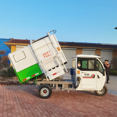 Elektrik zibil maşınları Small Sanitation Garbage Truck Three-Wheeled