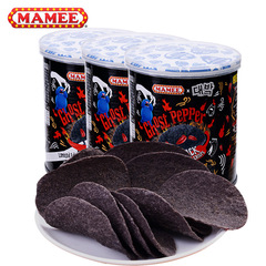 Malaysia-imported Food: Mommy's Spicy Black Potato Chips, Canned Version – Popular Online Puffed Snack Wholesale, 45g