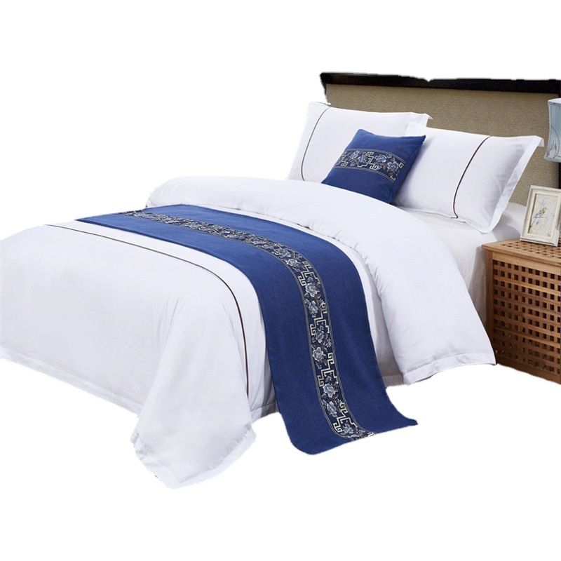 B&B Hotel Decoration Bed Runner Bedding Bed Flag Cushion Linen Ethnic Style Cotton and Linen Hotel-Specific