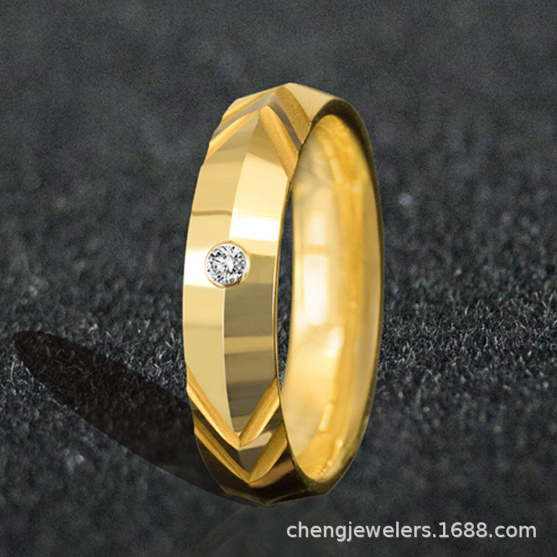 Engagement ring female fashion index finger single tail ring Golden personality ins ring male fashion plain ring