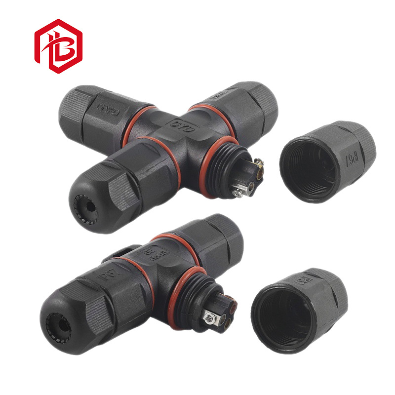 厂家供应螺丝压线LED路灯防水接头四通机械自动化及船舶连接器