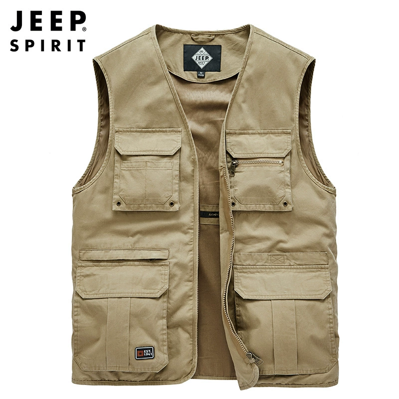 JEEP SPIRIT Весна и лето Мужская модная трендовая Спортивная свободная жилетка больших размеров пальто 0182