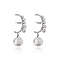 歐美時髦珍珠耳環新款潮氣質耳針耳墜法式飾品青島廠家批發