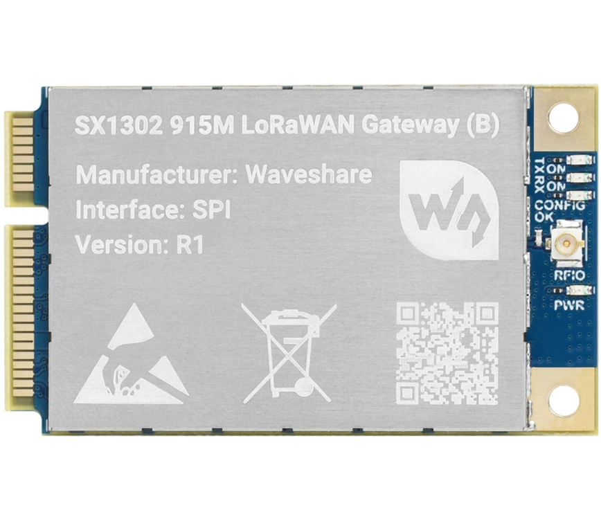 SX1302 915M LoRaWAN gateway module expansion board for Raspberry Pi standard Mini-PCIe interface