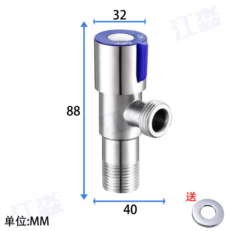304 ステンレス鋼アングルバルブ銅コア銅ロッドアングルバルブクロスボーダー卸売給湯器トイレ入口と出口水冷と熱三角バルブ|undefined