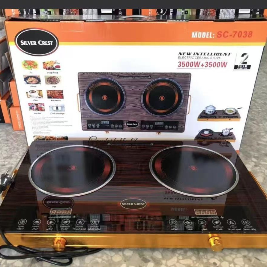 Electric Ceramic Stove Household High-Power Microcrystalline Induction Cooker Cooking Double-Head Electric Ceramic Stove