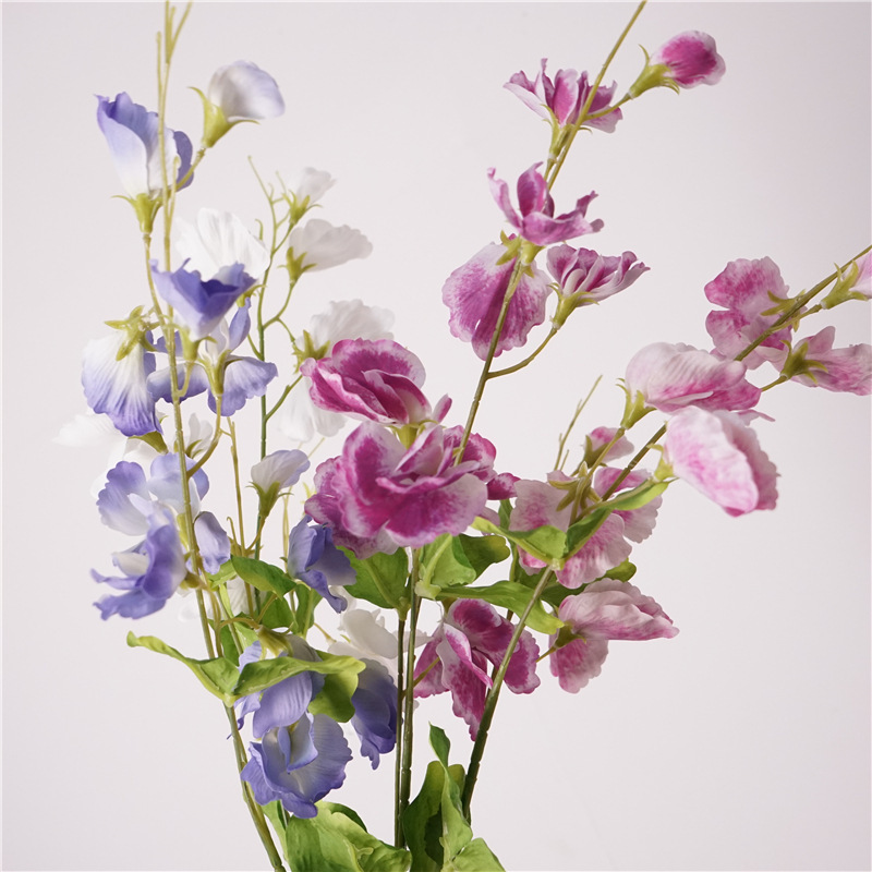 High-Quality Pastoral Style Simulated Pea Flowers, Sweet Pea Accessible Luxury Photography, Home Living Room Ornaments and Decorative Flowers