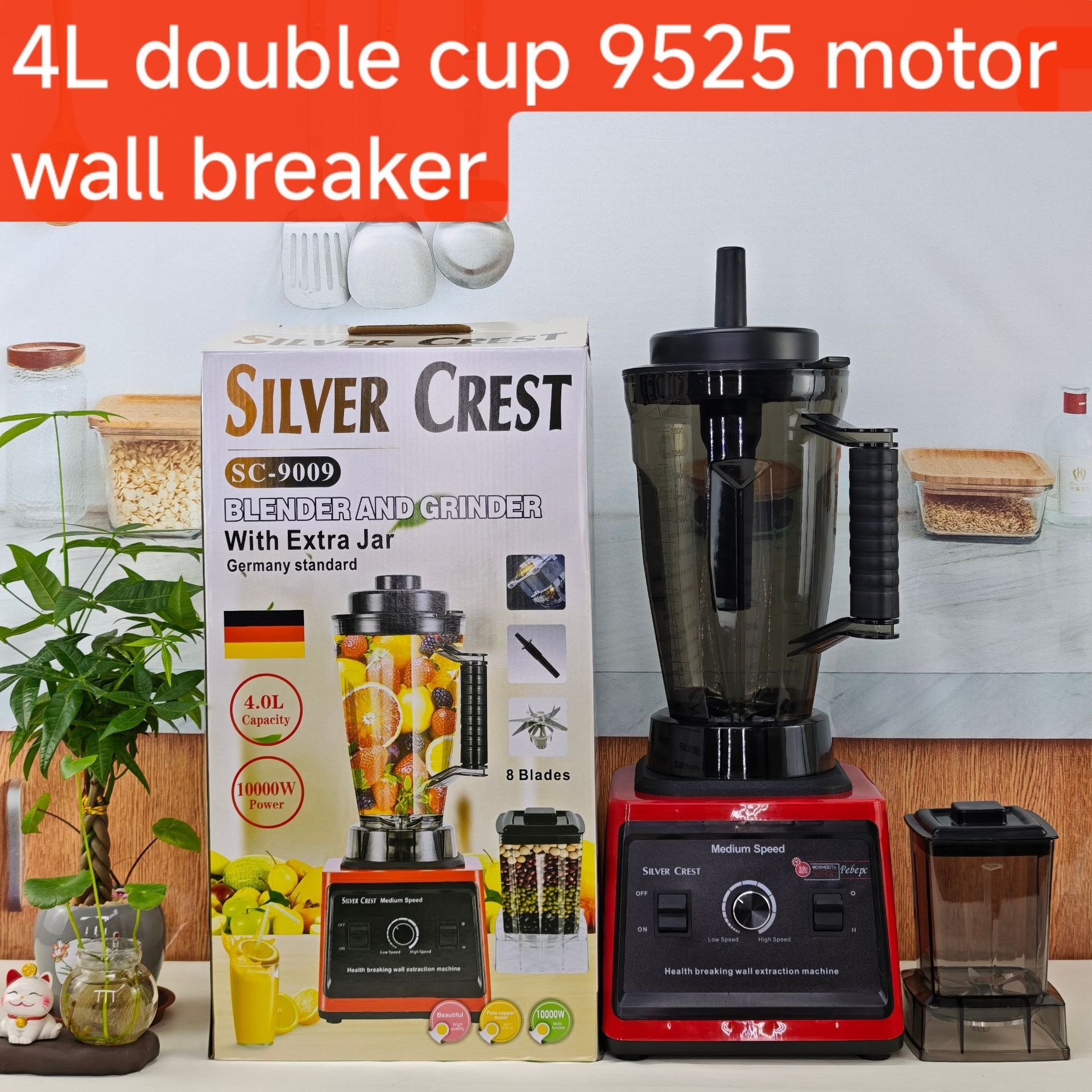 4L 8in1 mezcladora comercial de acero inoxidable mezcladora de alta potencia carne triturada máquina de jugo de hielo fábrica transfronteriza