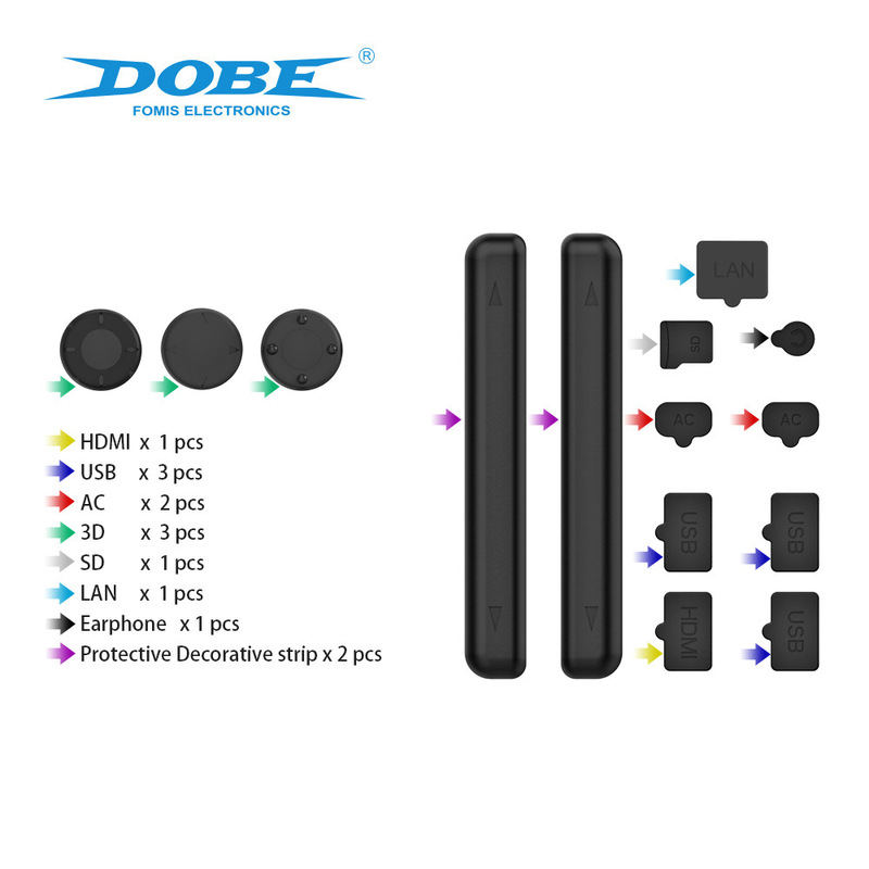 Dobe Original Suitable for Switch Game Console Dust Plug Set Joycon Small Handle Silicone Slide Rail Dobe Original Suitable for Switch Game Console Dust Plug Set Joycon Small Handle Silicone Slide Rail