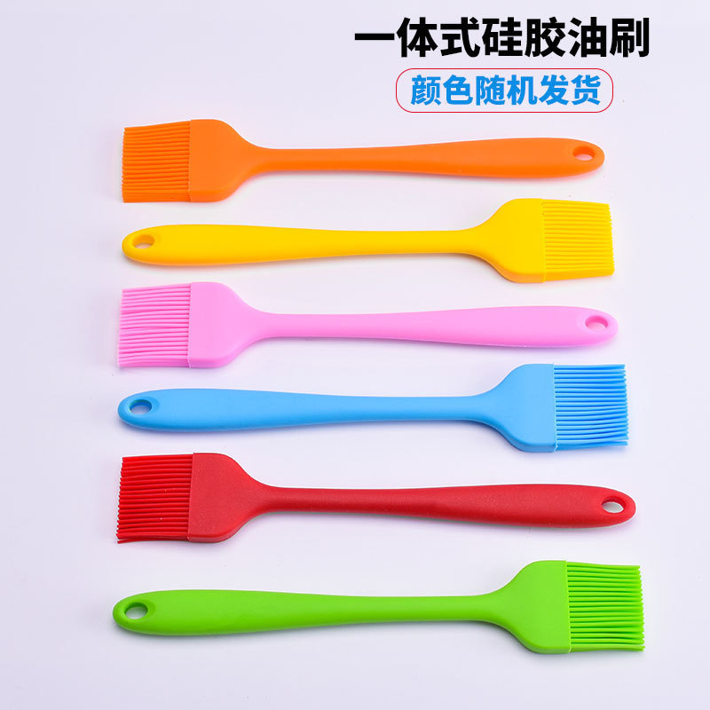 Herramientas para hornear Cepillo de aceite integrado de silicona Cepillo de condimento para barbacoa Papel de aceite resistente a altas temperaturas de seis colores