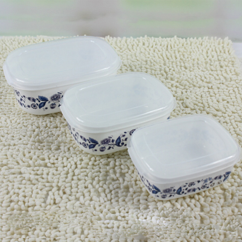 Caja de porcelana ovalada azul y blanca personalizada para conservar alimentos, caja para ungüentos de medicina tradicional china, caja para mascarillas de barro, caja para moxibustión con barro, caja de almacenamiento, embalaje de almacenamiento de plástico