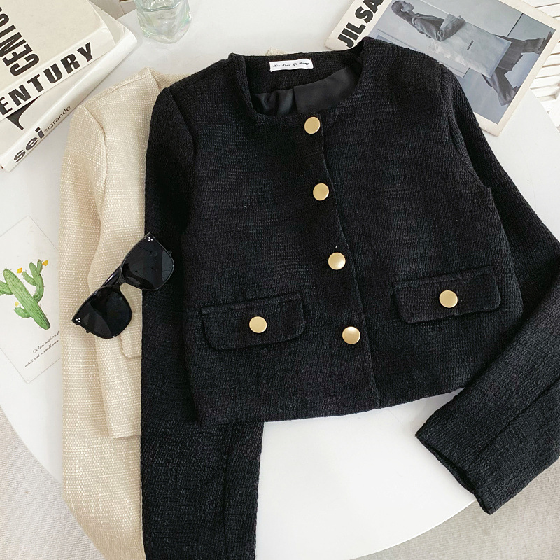 Carefully Selected French Style Tweed Short Suit Jacket for Women 2025 Spring New Fashion Single-Breasted