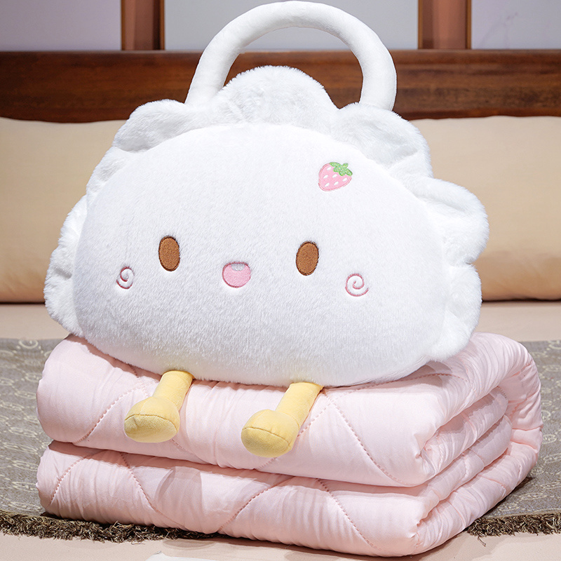 Cojín manta dos en uno Set de 2 de peluche relleno de algodón PP para oficina y auto