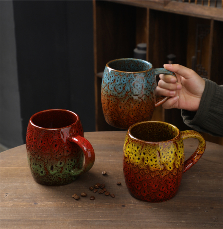 Ceramic Coffee Mug Large Capacity Creative Kiln Change Glacier Cup_voghion.com
