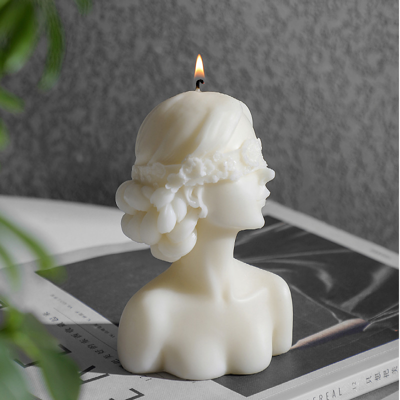 Blindfolded Girl Scented Candle Bust Woman Hairstyle Home Decoration Gift Scented Candle Wholesale