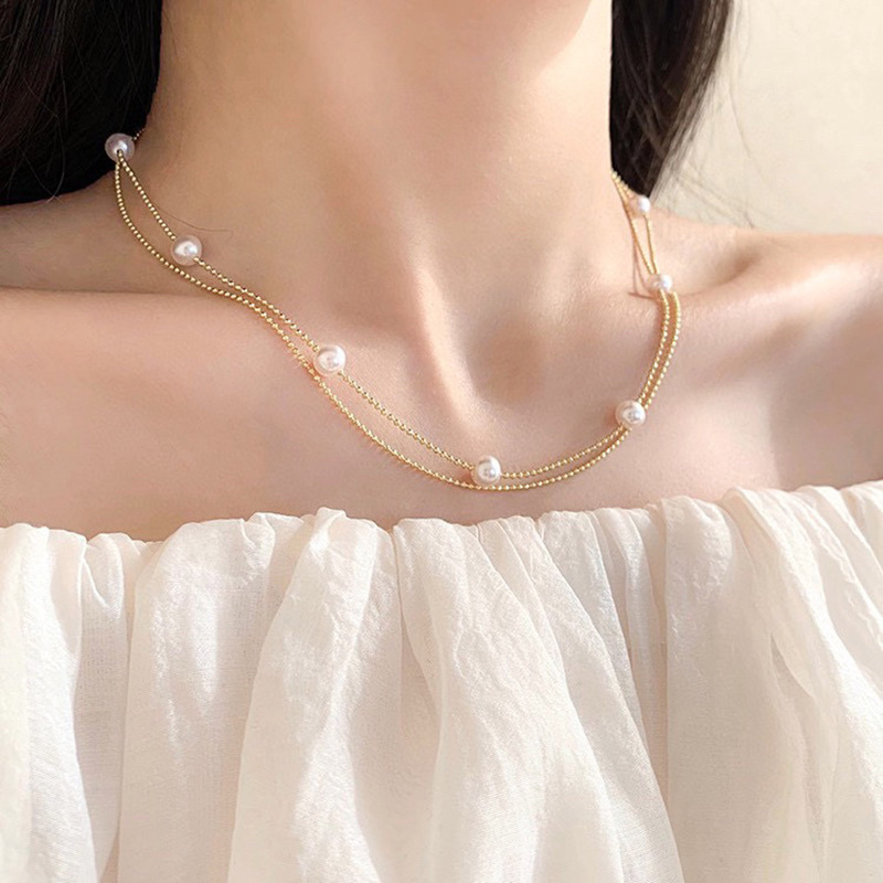 Colar de pérolas de luxo com fecho magnético para mulher_voghion.com