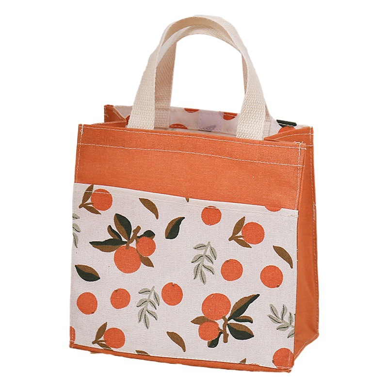 Bolso de lona bolso de mano portátil diario femenino ins literario pequeño bolso de tela portátil fresco estudiante fabricante de bolso simple