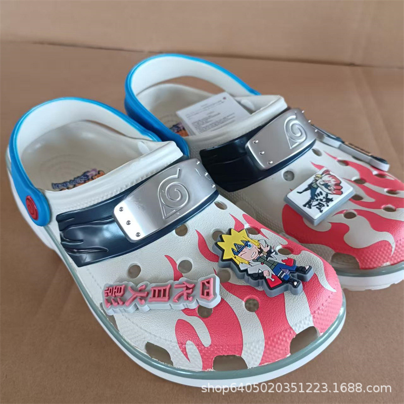 Cross Naruto Fourth Generation Shikamaru Sasuke Croc Shoes Summer New Men's Baotou Slippers Sandals Beach Shoes