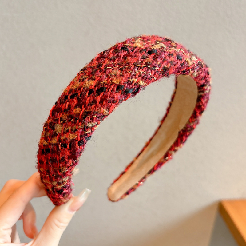 Diadema roja de Año Nuevo para mujer 2026, diadema moderna de alta calidad para otoño e invierno, diadema para lavarse la cara, horquilla para el cabello, accesorio para el cabello estilo Chanel image 30