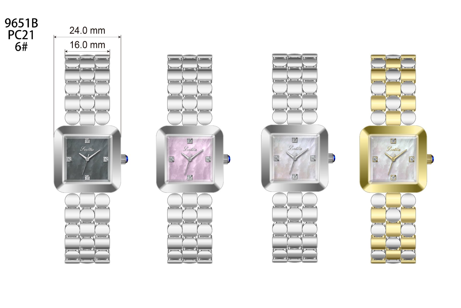 Tempered Glass Mirror Material Vintage Style Classic Style Geometric Butterfly Double Snap Quartz Watch Women's Watches