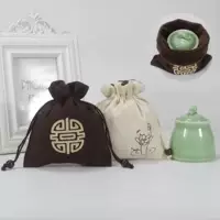 Хлопковый и льняной мешочек на шнурке, чашка для чая, чайный набор, сумка для хранения, мастер-чашка, сумка для дегустационной чашки, канцелярские принадлежности, сумка для ювелирных изделий, браслета