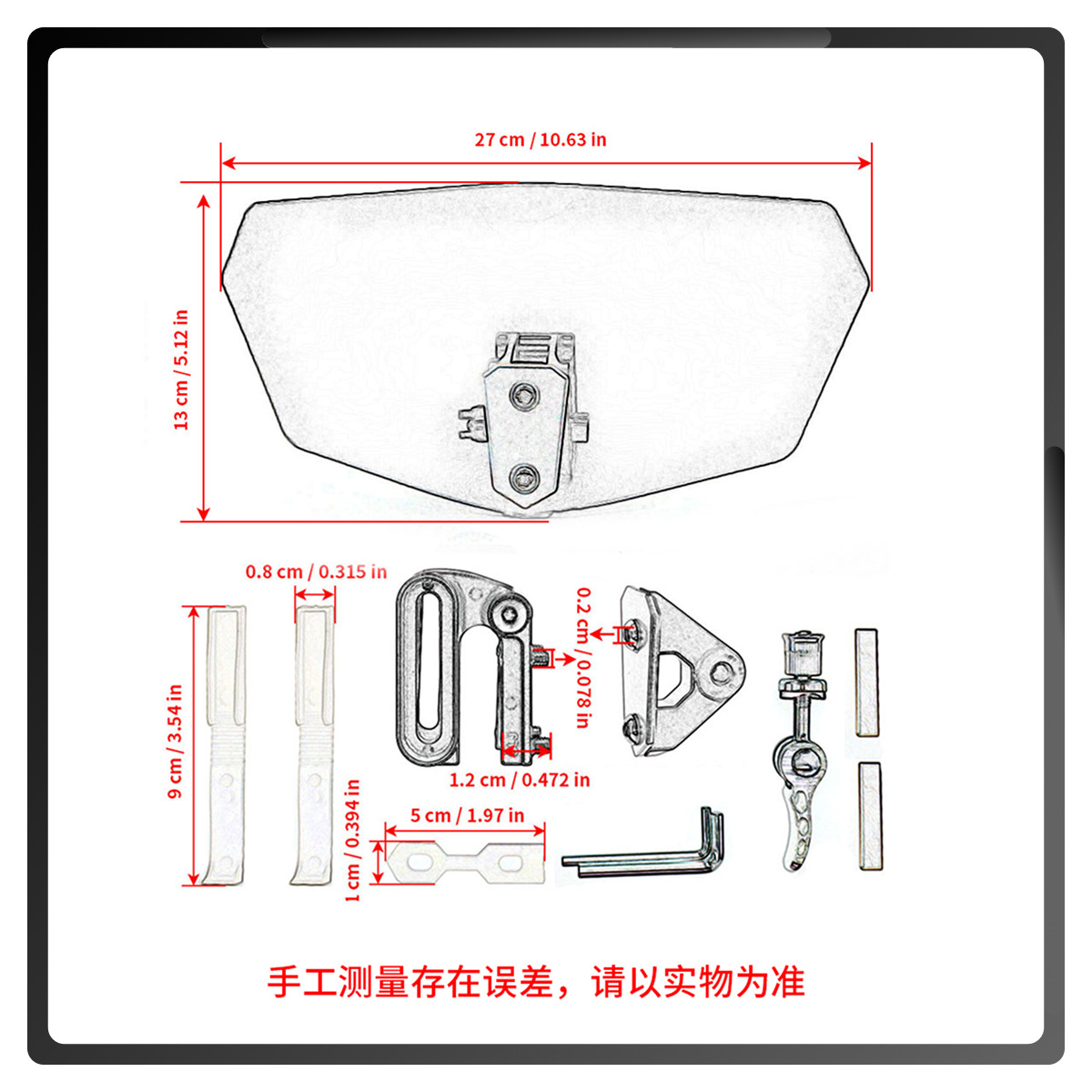 Motorcycle Universal Modified Windshield Heightening Adjustable Windscreen
