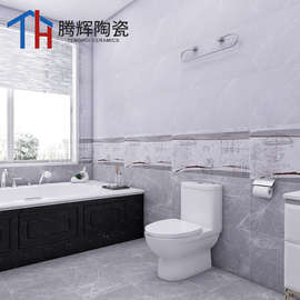 灰色柔光仿大理石木纹瓷砖300X600仿古砖厨房卫浴地砖卫生间墙砖