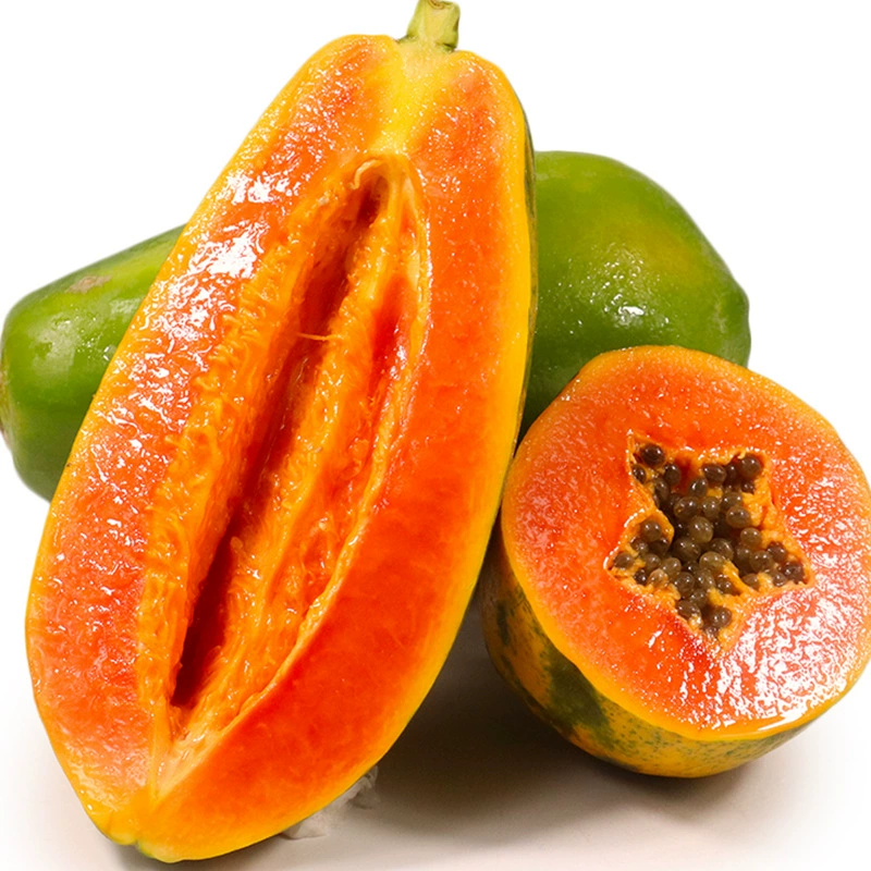 Красное Сердце Папайя Свежие Сезонные Фрукты Сезонные Зеленая Папайя Молочные Конфеты Сердце Теперь Выбрано Фруктовый Сад Прямые Волосы