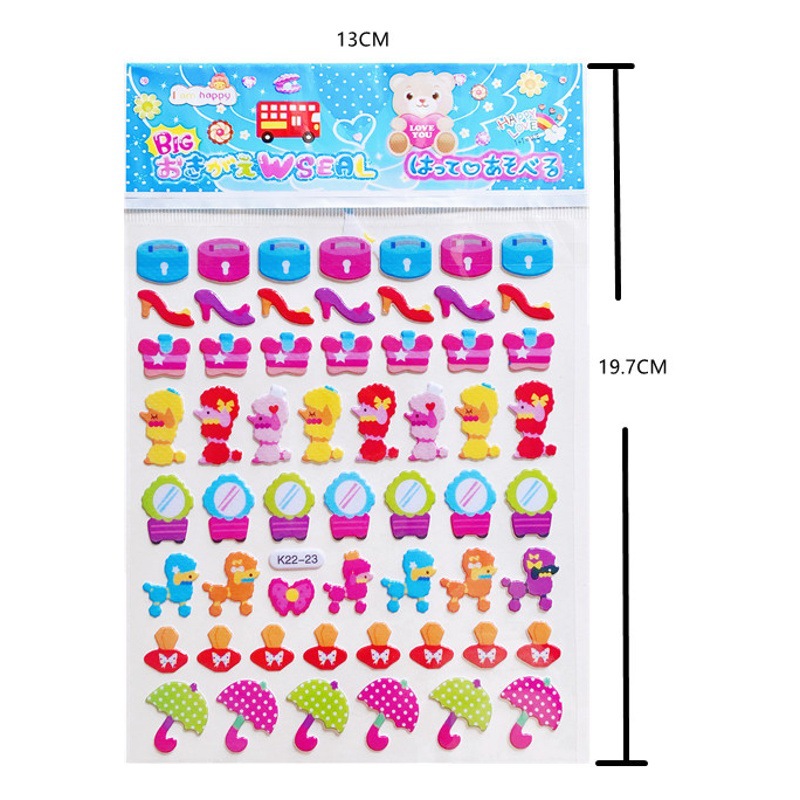 Princesa vestirse pegatinas sirena ropa pegatinas niños de dibujos animados pegatinas kindergarten recompensa burbuja pegatinas al por mayor
