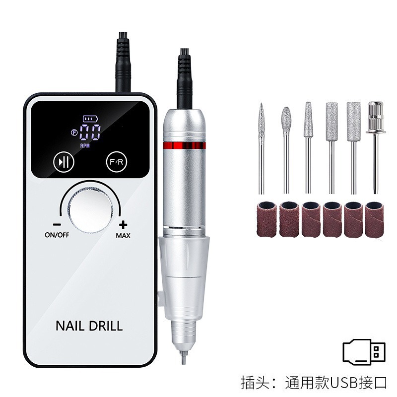 Nueva máquina de pulir uñas transfronteriza eliminación de uñas pulido piel muerta amoladora de uñas profesional pluma recargable máquina de pulir al por mayor