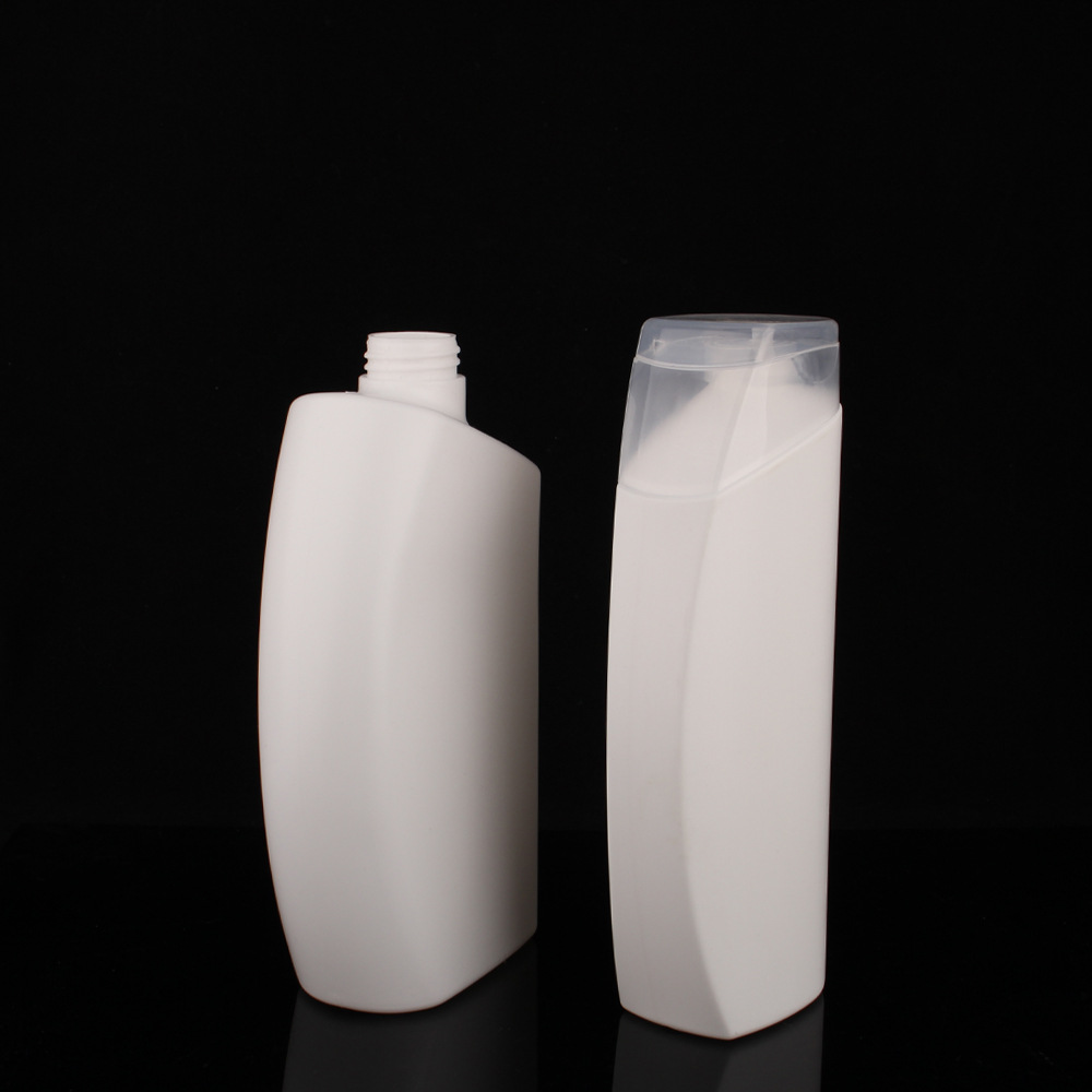 洗发水旋转翻盖斜肩扁瓶塑料分装pe材质沐浴露护发素厂家批发包材