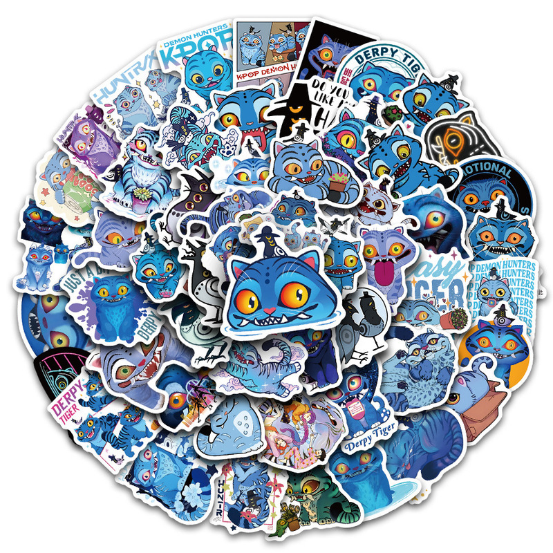 56 New Cross-Border Kpop Devil Hunter Blue Little Silly Korean Idol Movie Waterproof Notebook Stickers