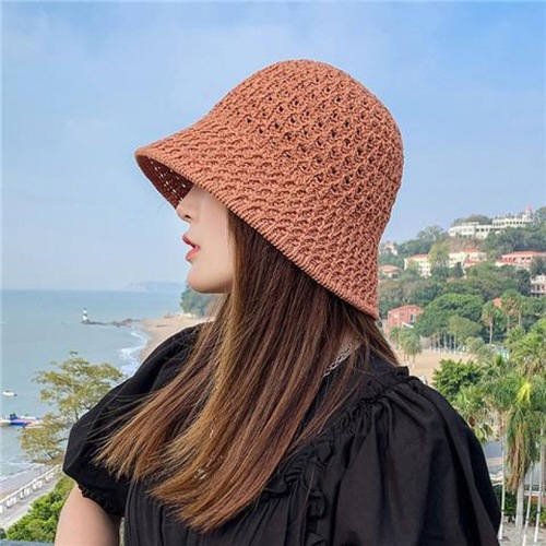 Summer and Spring Trend Brand Knit Mesh Bucket Hat Summer Sun Hat Fashion Influencer Breathable