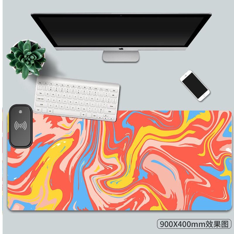 Transfronteriza al por mayor de fábrica nuevo patrón abstracto serie de carga inalámbrica mouse pad color mágico luminoso RGB mouse pad