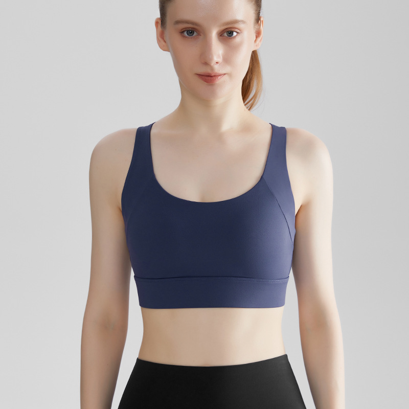 [personalizada] nueva ropa interior deportiva de alta resistencia mujer taza fija I-shape belleza cinturón de hombro chaleco de yoga