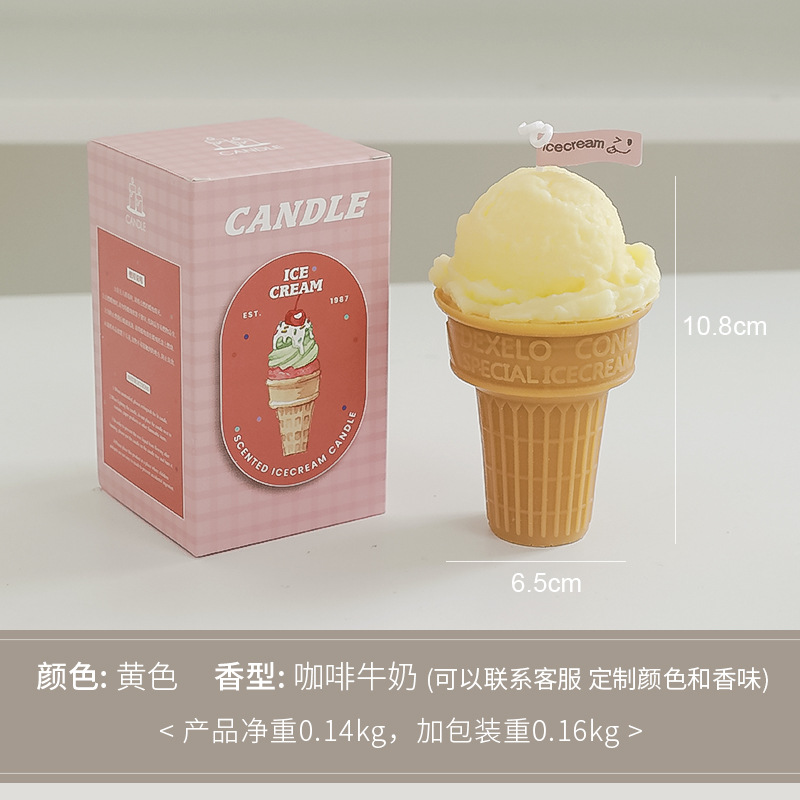 Velas de helado hechas a mano estilo creativo perfumes regalos vela atmósfera sensación de regalo mano al por mayor vela de incienso
