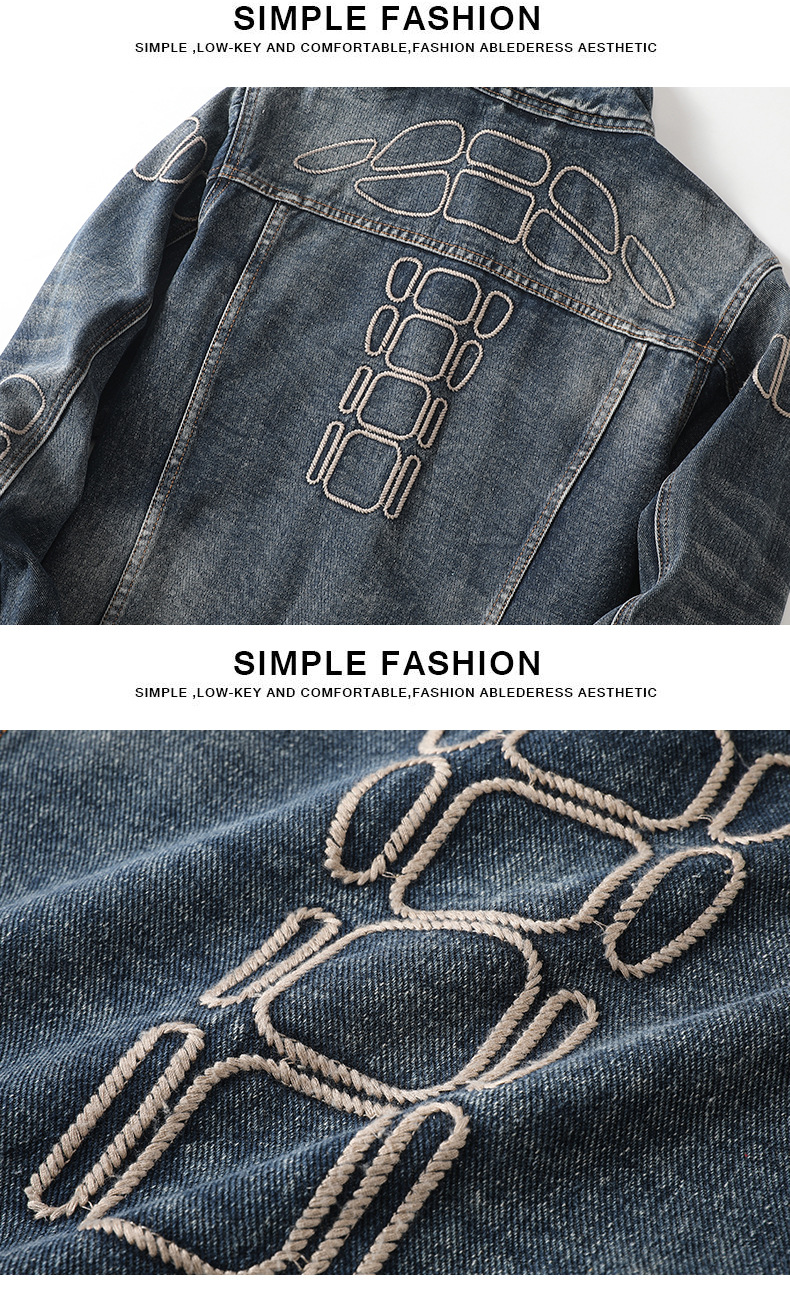 Giacca di jeans uomo stile casual loose lavato per primavera_voghion.com