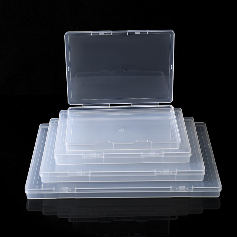 Plastic Storage Box 1.7 High Packaging Box Cross-Border Rectangular Flat Box A4 File Box Jewelry Card Amazon Exclusive
