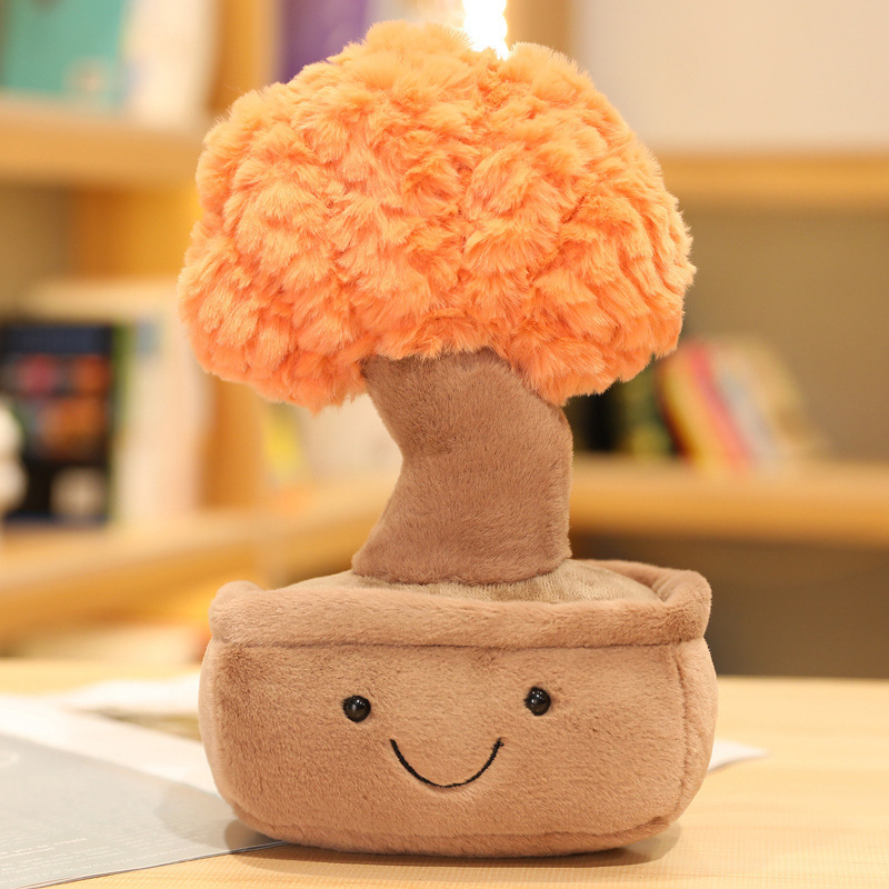Torta musicale Peluche Giocattolo realistico Divertente ornamento vegetale Albero di pino Bambù portafortuna Decorazione per casa e soggiorno Bambola Giocattolo di peluche_voghion.com