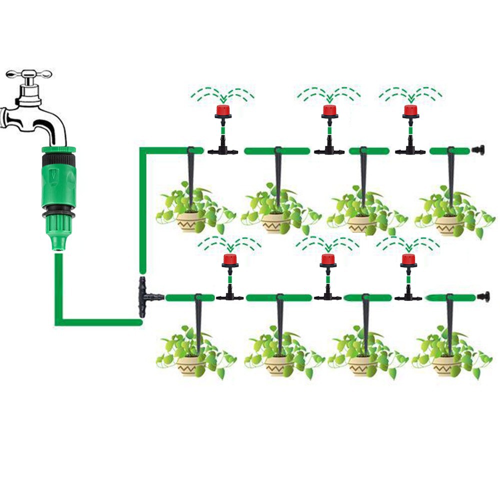 Caperucita Roja, gotero de ocho orificios, riego automático, sistema de riego, riego automático de jardín, rociador de artefacto