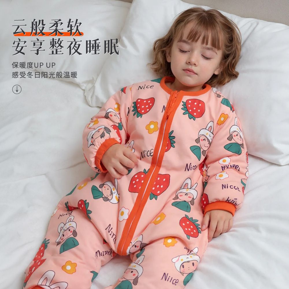 睡袋儿童秋冬中大童分腿宝宝睡衣防踢被神器婴儿睡袋加厚四季