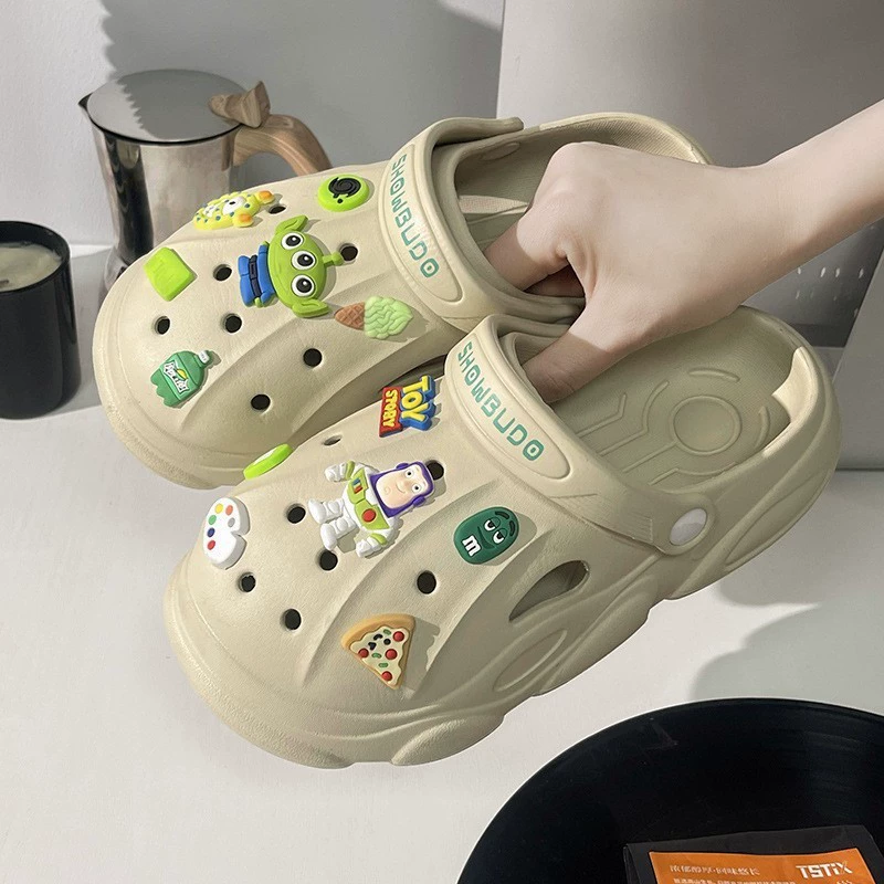 Баотоу холодные тапочки женская летняя одежда новая мягкая подошва нескользящая милая девушка с толстым дном