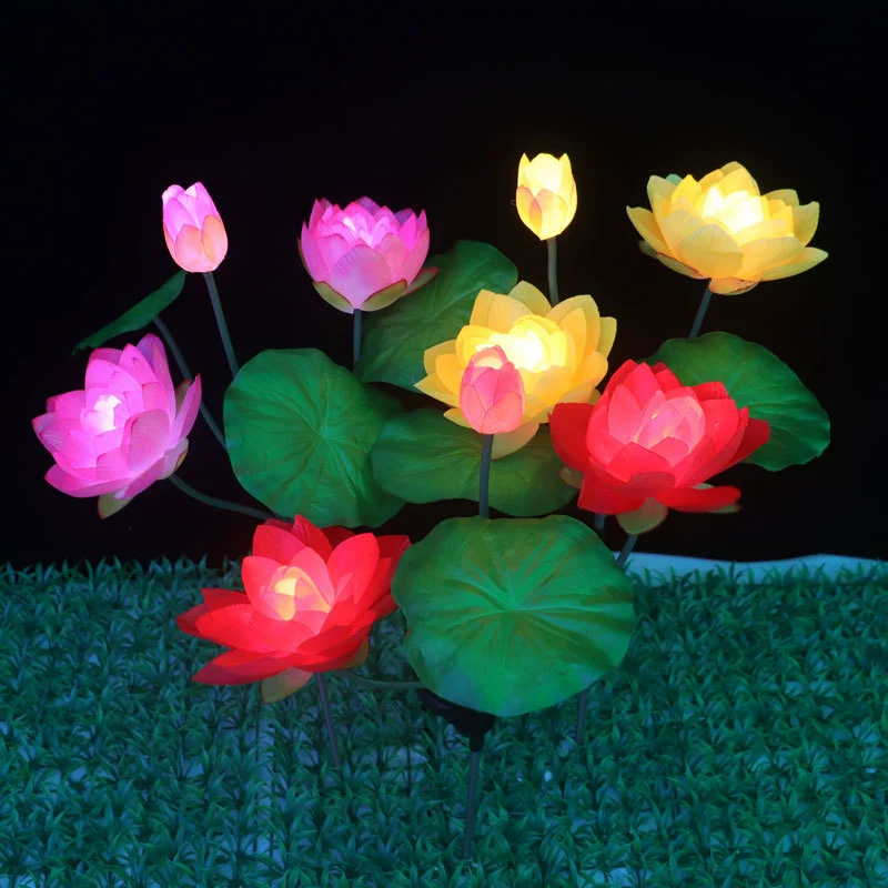 Travel flashlight solar-powered, LED artificial lotuses, garden lights for gazebo, new collection