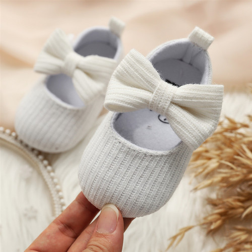 Hansheng 0-1 year old woolen baby girl shoes soft sole princess baby shoes bow tie toddler shoes baby shoes