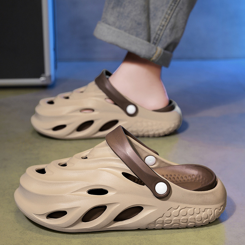 Baotou zapatillas frías de verano pareja de moda de tamaño grande red red red agujero zapatos nuevos zapatos de playa EVA de piso grueso image 5