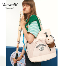 VANWALK棒球系列 日系通勤托特包男女上课通勤包配棒球帽耳机包潮